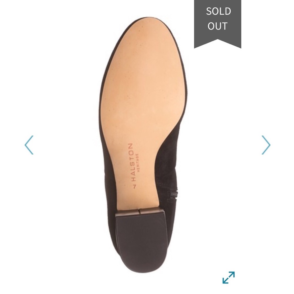 New Chic Halston Heritage Black Marble Pattern Block Heel Bootie - Picture 4 of 5